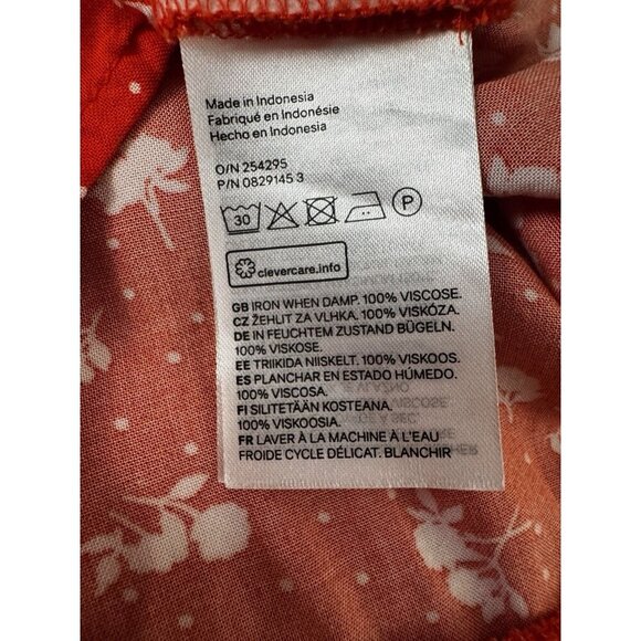 Y2K Red Floral Babydoll Mini Dress L Cottagecore Coquette Soft Girl Romantic - Picture 11 of 12